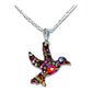 Dijes Colibrí Zirconias Plata Solida 925 + Cadena Plata 925
