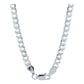 Cadena Cubana Gruesa Diamantada Plata 925 Hombre 70cm X 6mm
