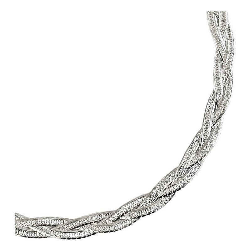 Pulsera Dama Esclava Trenzada Florentina Plata Pura Ley S925