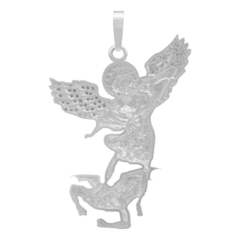 Dije San Miguel Arcangel Zirconias Hombre Regalo Plata 925