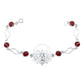 Pulsera Flor De Loto Piedra Natural Cuarzo Mujer Plata 925