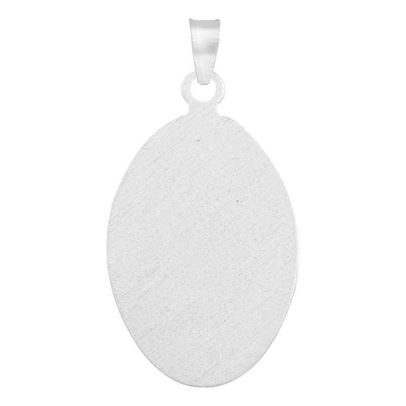 Dije Ovalada Diamantada Virgen Guadalupe Plata 925 1.9 Cm