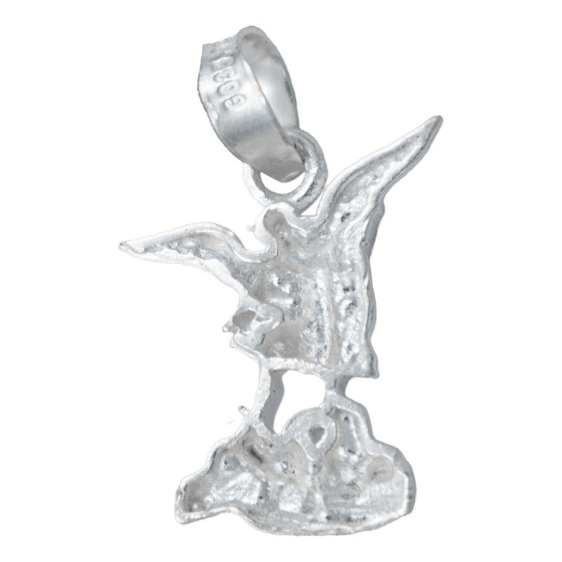 Dije Mini San Miguel Arcangel Niños Liso Plata 925