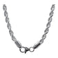 Cadena Torsal Torzal Hombre Plata Italy 925 55 Cm X 4 Mm
