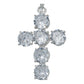 Dije Cruz Catolica De Zirconias Grande Mujer Plata 925