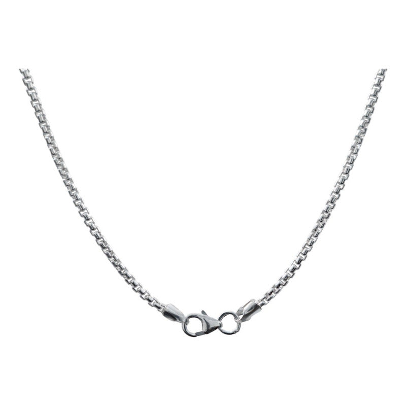 Cadena Collar Box Cubo Unisex Plata Italy 925 60cm X 2mm
