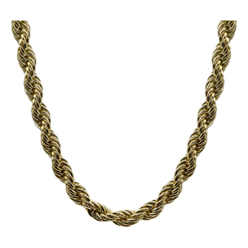 Cadena Torsal Hombre Chapa De Oro 14k Calidad Premium 7 Mm 60 Cm X 7 Mm