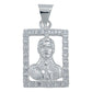 Dije Cuadrado Jesús Malverde Zirconias Plata Solida 925