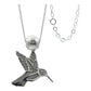 Collar Ajustable Colibri Esmaltado Mujer Regalo Plata 925