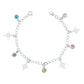 Pulsera Ajustable Nudo De Bruja Laser Zirconia Plata Ley 925 Multicolor 6 Cm 18 Cm