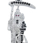Dije Medalla Med Santa Muerte Con Zirconias En Plata 925 5cm