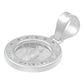 Dije Mini Medalla Bautizo San Judas Zircon Plata 925 1.2 Cm Blanco