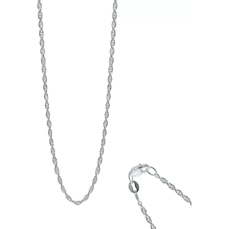Cadena Delgada Torsal Mujer Plata Italy Ley 925 45cm X 1mm Plateado