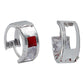 Aretes Huggies Grandes Mujer Regalo 2 Zirconias Plata 925