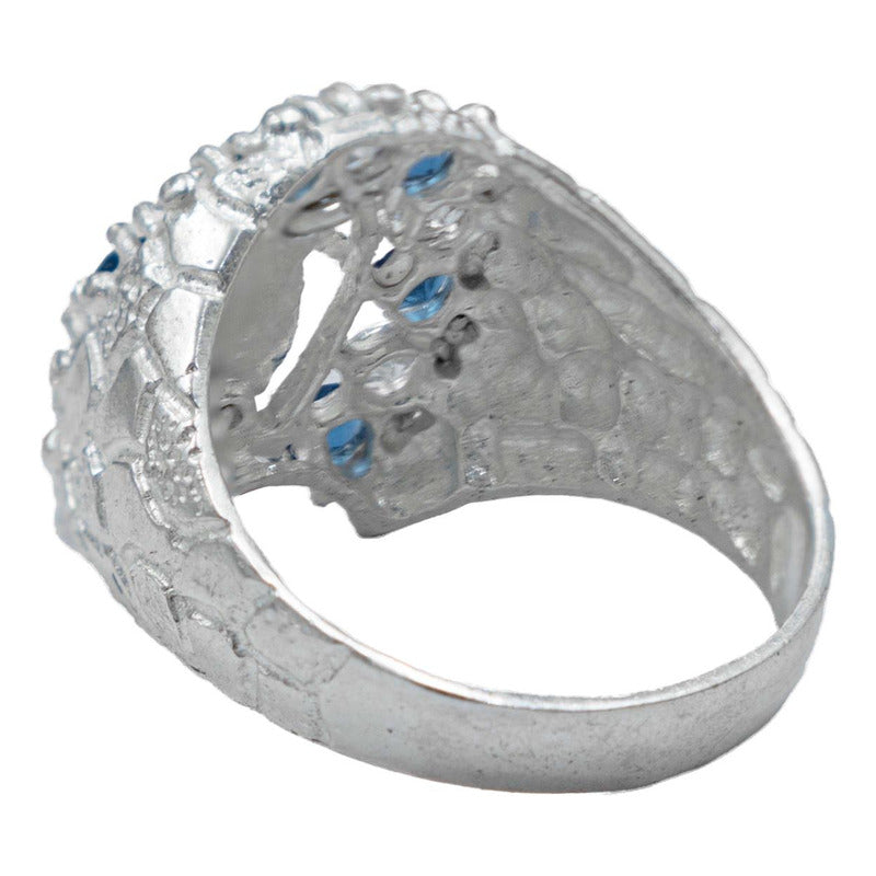 Anillo Santa Muerte Herradura Zirconias Plata Ley 925
