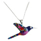 Collar Aretes Colibrí Artesanal Zirconias Plata Ley 925