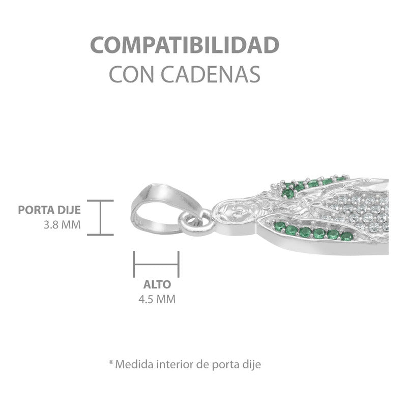 Dije Virgencita Guadalupe Zirconias Regalo Plata 925 3.6 Cm