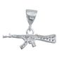 Dije Rifle Chico Carabina Zirconias Belico Plata 925