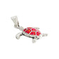 Dije Tortuga Con Piedra Natural Tallada De Plata Solida 925