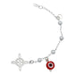 Pulsera Ajustable Nudo De Bruja Ojo Turco Bolitas Plata 925 Rojo 6 Cm 19 Cm