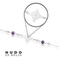 Pulsera Ajustable Mujer Nudo De Bruja Laser Bolas Plata 925 Violeta 6 Cm 20 Cm