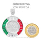 Dije Medalla Angel Centenario Bisel Zirconias Plata 925 Tricolor