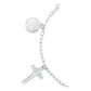 Pulsera Ajustable San Benito Pequeña Medallas Plata Ley 925