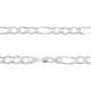 Cadena Figaro 3x1 Diamantada Hombre Plata 925 70 Cm X 9 Mm Plateado