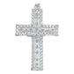 Dije Cruz Grande Cristo Relieve Zirconias Grande Plata 925