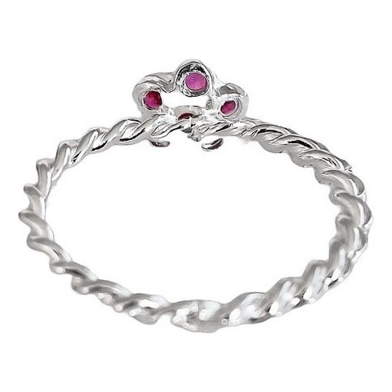 Anillo Flor Primavera Verano Regalo Promesa Solida 925