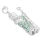 Dije 3d Medalla San Judas Tadeo Grande Zirconias Plata 925 Verde