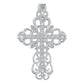 Dije Cruz Grande Zirconias Diamantada Baguette Plata 925