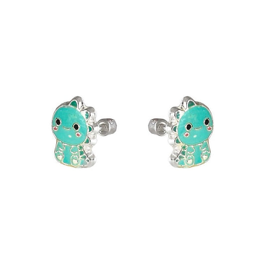 Aretes De Dinosaurio Niña Mujer Regalo Colores Plata Ley 925