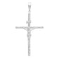 Dije Cruz Tubular Diamantado Ajedrez Cristo Plata 925 7 Cm Plateado