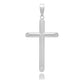 Dije Cruz Tubo Tubular Lisa Sencillo Hombre Plata 925 5 Cm Plateado