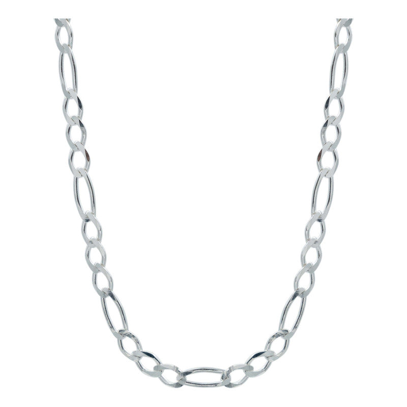 Cadena De Plata Ley 925 Hombre Mujer Fígaro 3x1 50 Cm X 4 Mm