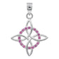 Dije Nudo De Bruja Celta Con Zirconias En Plata Solida 925 Rosa Alto/ancho 3.3 Cm X 2.3 Cm