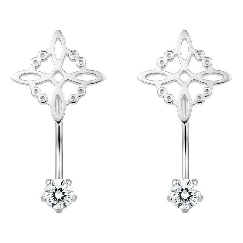 Aretes Colgantes Plata 925 Mujer Nudo Bruja Zirconia