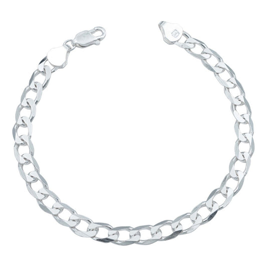 Pulsera Cubana Gruesa Lisa Regalo Hombre Plata Ley 925 6 Mm