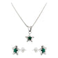 Juego Estrella Piedra Amor Regalo Mujer Promesa Plata 925