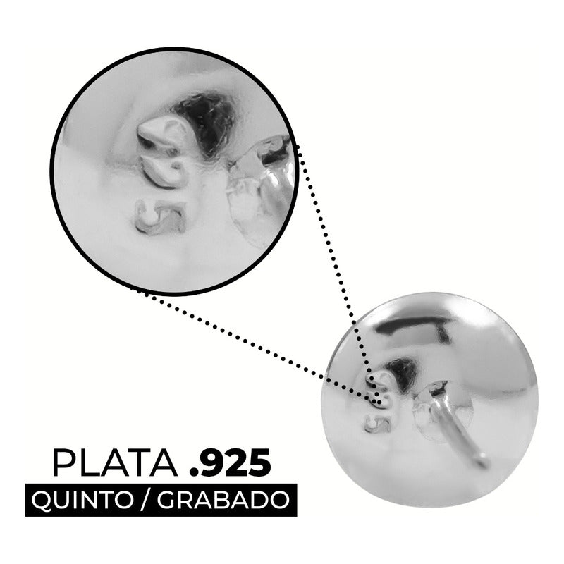 Juego Dije Aretes Plata 925 Con Cristales Zirconias 1.5 Cm Rosa