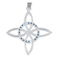 Collar Nudo De Bruja Celta Plano Zirconias Plata Ley S925