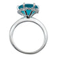 Anillo Promesa Amor Plata Obsidiana Paraiba Certificado 2 Ct