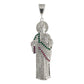 Enorme Dije De San Judas 9.5cm Con Zirconia De Plata Ley 925