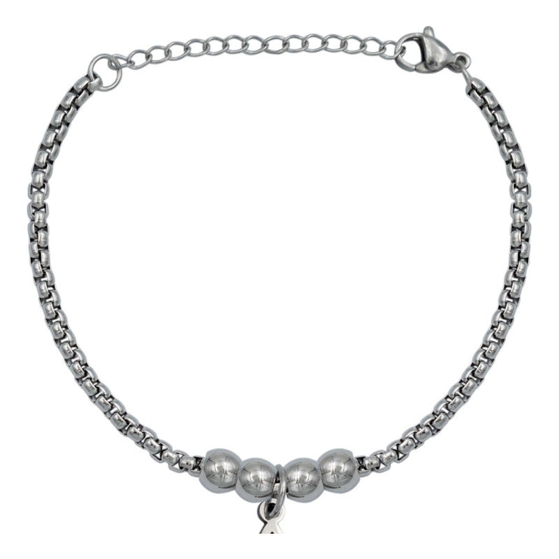 Pulsera Nudo Bruja Celta Acero Inoxidable Amuleto Protección Plateado 6 Cm 18 Cm
