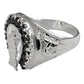 Anillo Mediano Santa Muerte Zirconias En Plata Solida 925