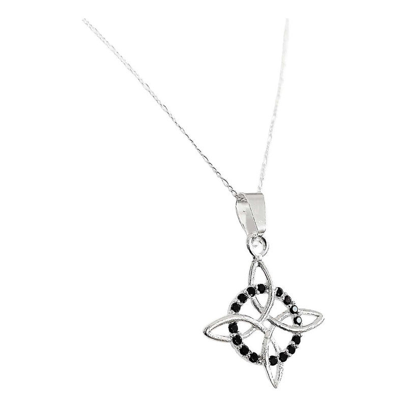 Dije Nudo Bruja Plata Solida 925 + Cadena 45 Cm Plata S925