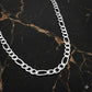 Cadena Figaro 3x1 Diamantada Hombre Plata 925 70 Cm X 9 Mm Plateado