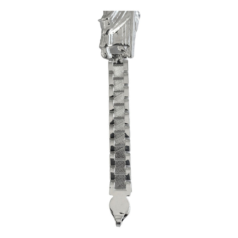 Pulsera Rolo San Judas Tadeo Esclava Plata Solida Ley S925