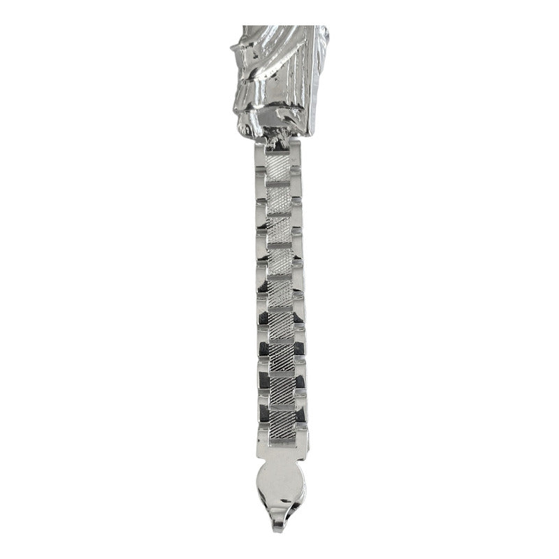 Pulsera Rolo San Judas Tadeo Esclava Plata Solida Ley S925